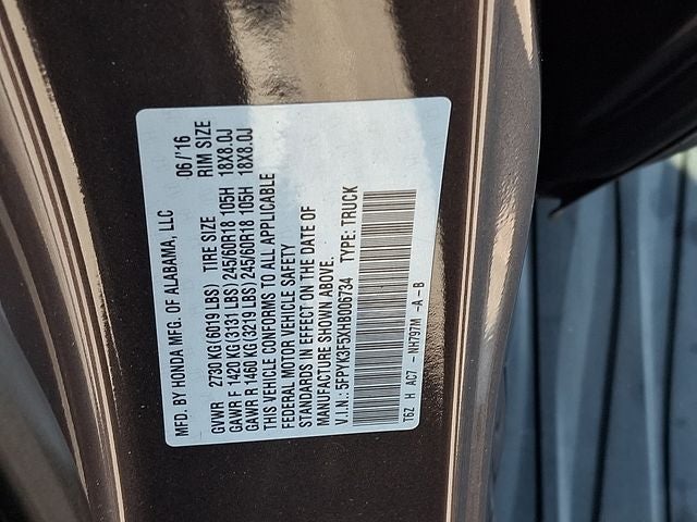 2017 Honda Ridgeline RTL