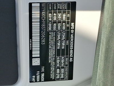 2025 Mercedes-Benz Sprinter 2500 Cargo 170 WB High Roof