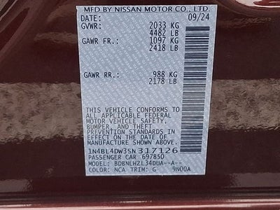 2025 Nissan Altima 2.5 SV