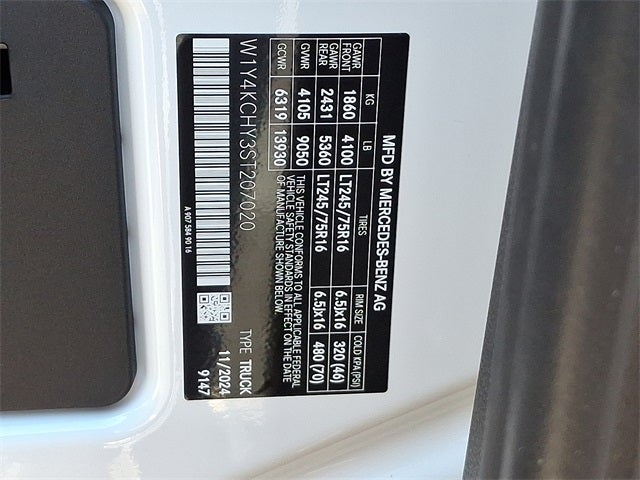 2025 Mercedes-Benz Sprinter 2500 Cargo 170 WB High Roof