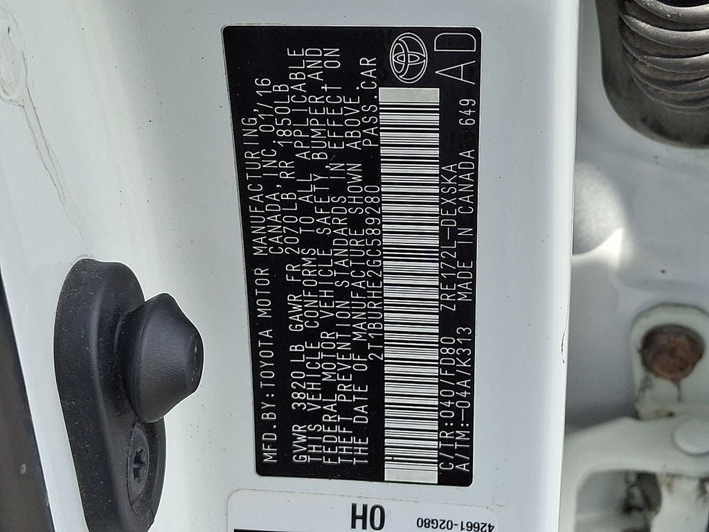 2016 Toyota Corolla S Plus