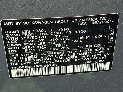 2025 Volkswagen Atlas 2.0T SEL