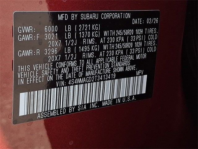 2026 Subaru ASCENT Limited 7-Passenger