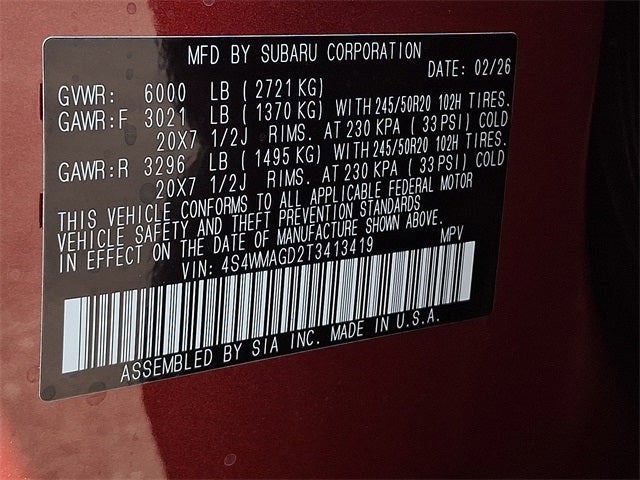 2026 Subaru ASCENT Limited 7-Passenger