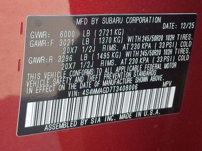 2026 Subaru ASCENT Limited 7-Passenger