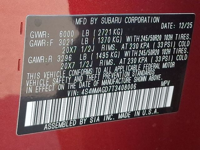 2026 Subaru ASCENT Limited 7-Passenger