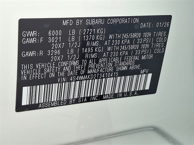 2026 Subaru ASCENT Touring 7-Passenger