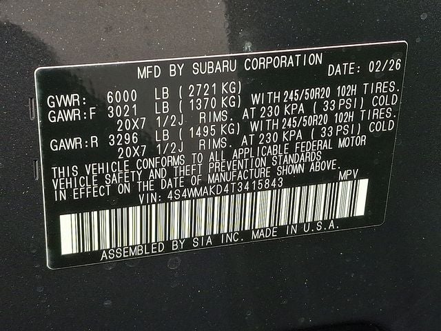 2026 Subaru ASCENT Touring 7-Passenger