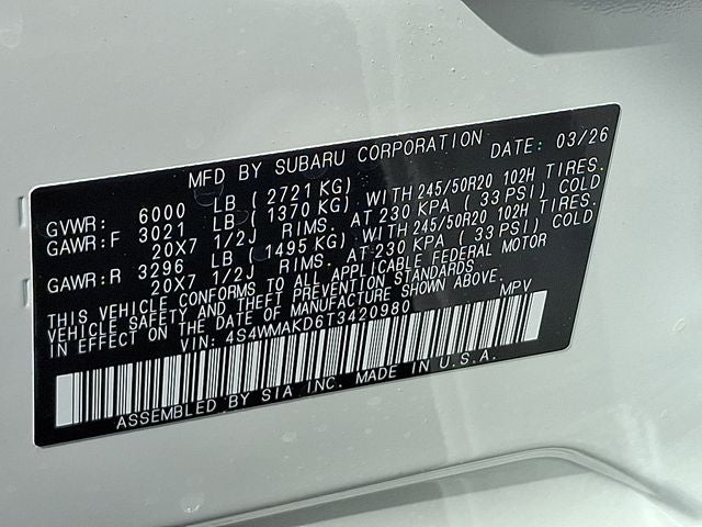 2026 Subaru ASCENT Touring 7-Passenger