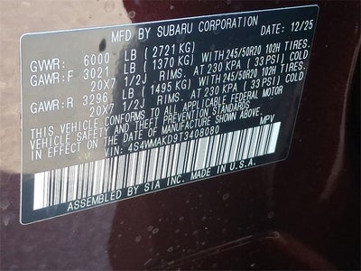 2026 Subaru ASCENT Touring 7-Passenger