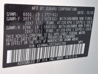 2026 Subaru ASCENT Onyx Edition Touring 7-Passenger