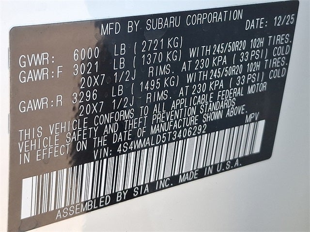 2026 Subaru ASCENT Onyx Edition Touring 7-Passenger