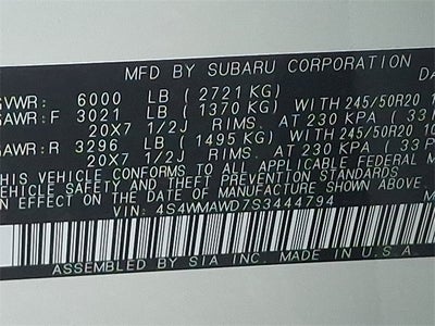 2025 Subaru ASCENT Onyx Edition Touring