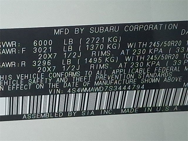 2025 Subaru ASCENT Onyx Edition Touring