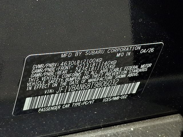 2026 Subaru WRX Limited