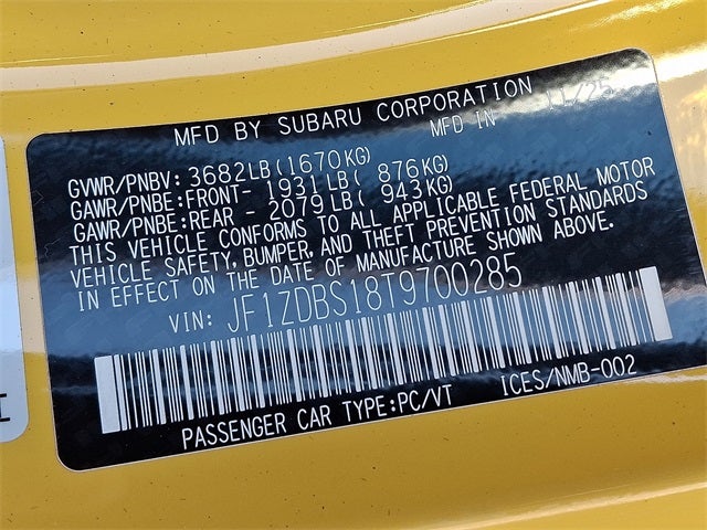 2026 Subaru BRZ Series. Yellow