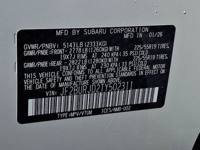 2026 Subaru OUTBACK Touring XT