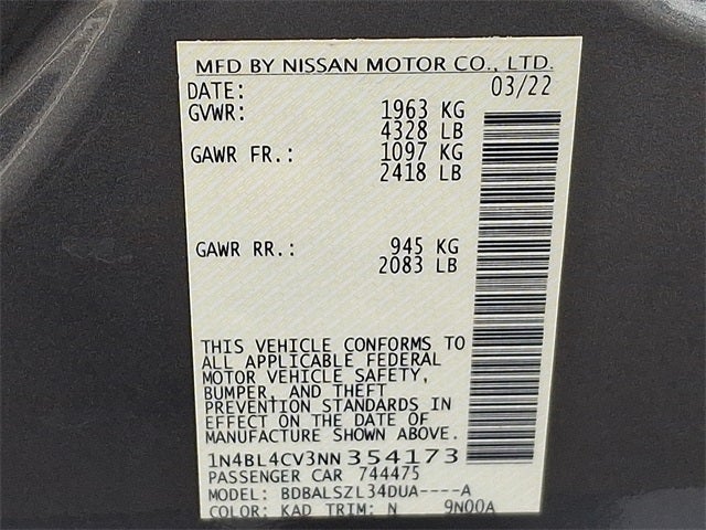 2022 Nissan Altima SR FWD