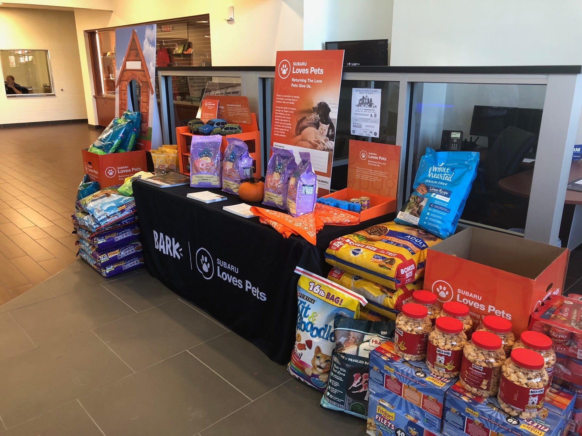 image of a pet food set up of Subaru Loves Pets