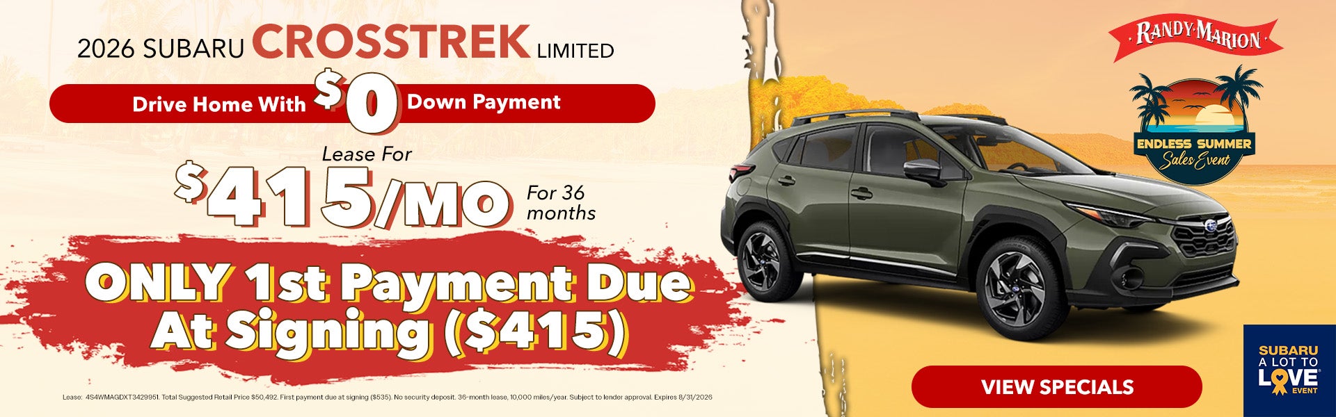 Crosstrek lease offer