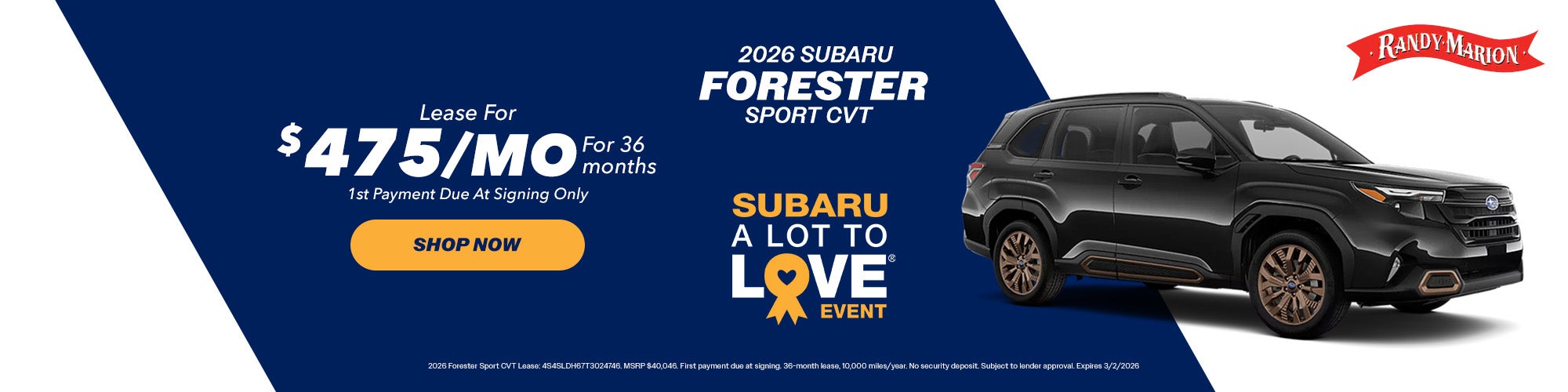 2026 Forester Sport Lease