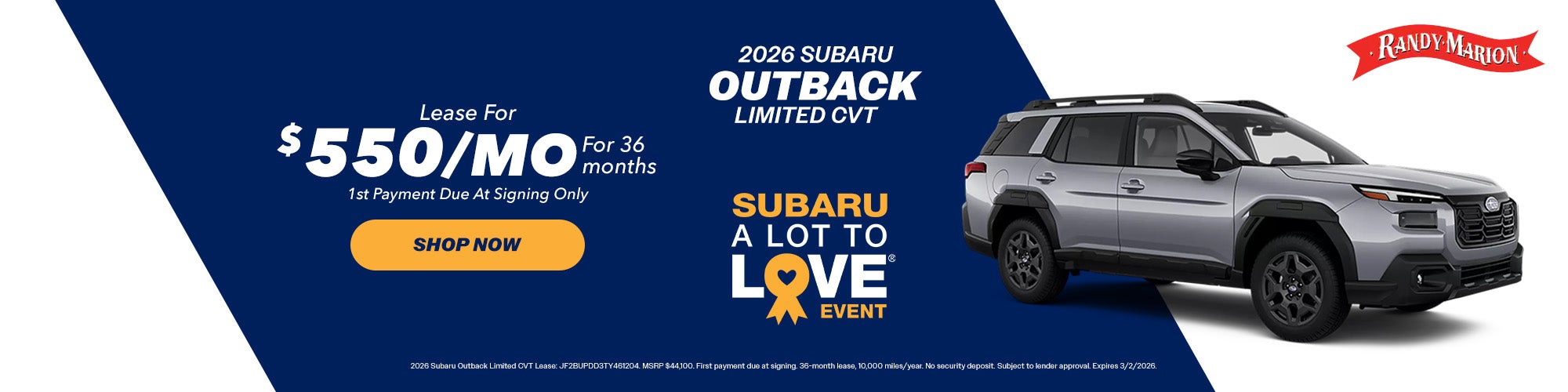 2026 Outback Limited Lease