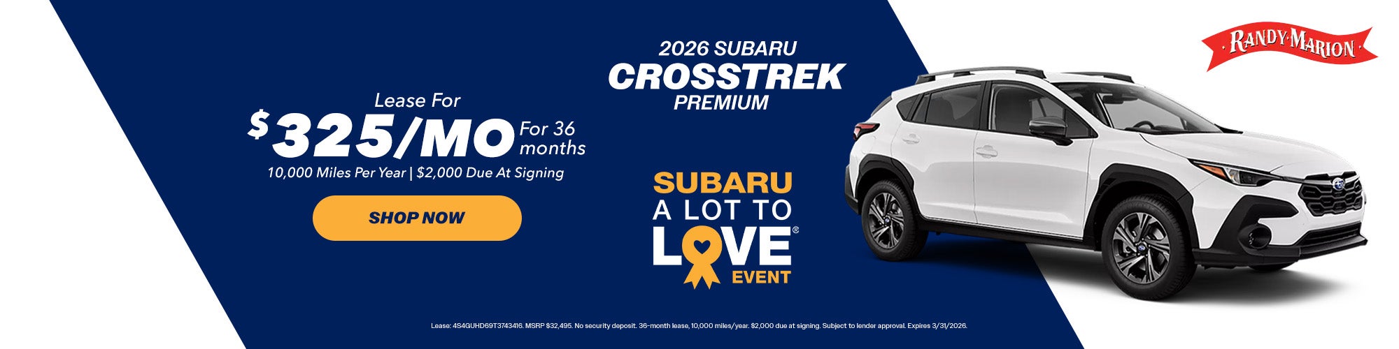 Subaru Crosstrek Premium Lease Offer