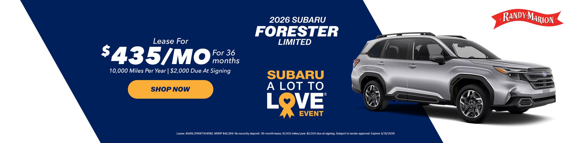 Subaru Forester Limited lease Offer