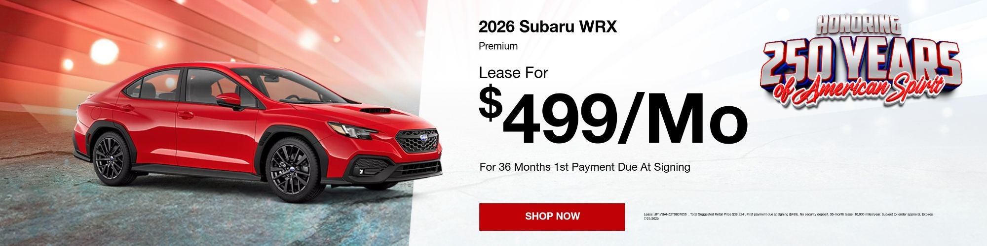 Subaru WRX Lease