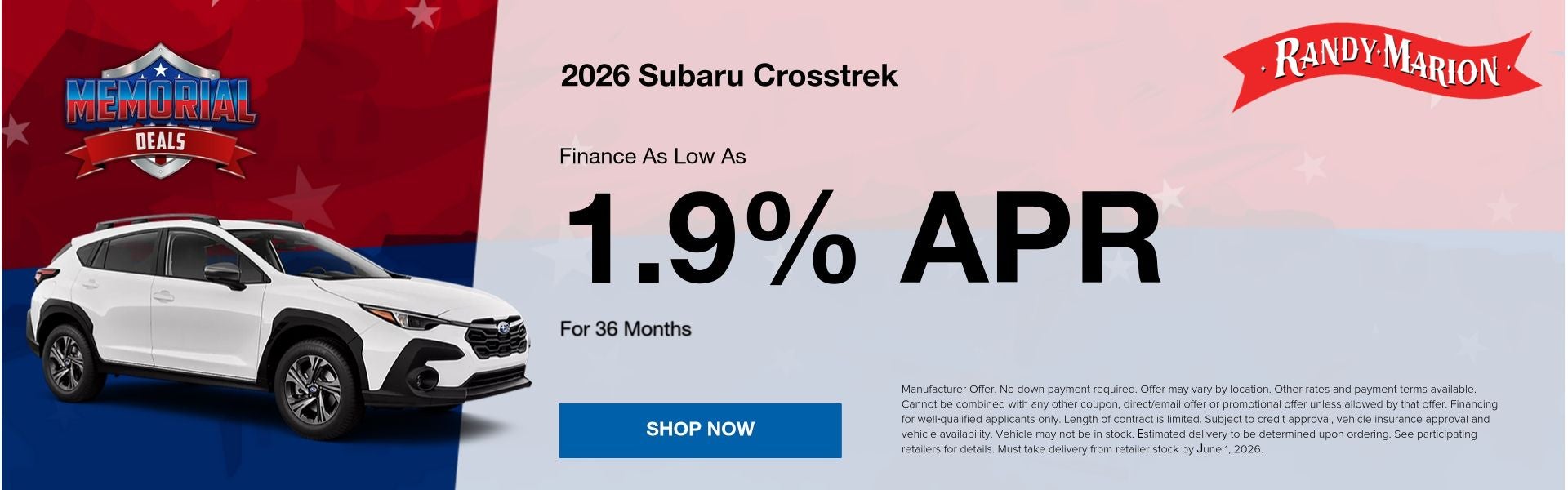 Crosstrek finance offer