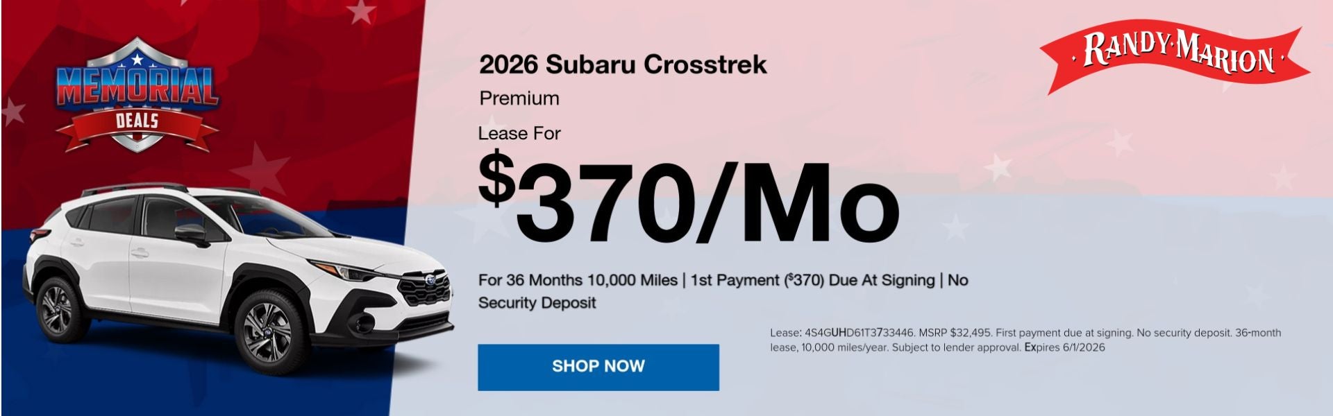 Crosstrek lease offer