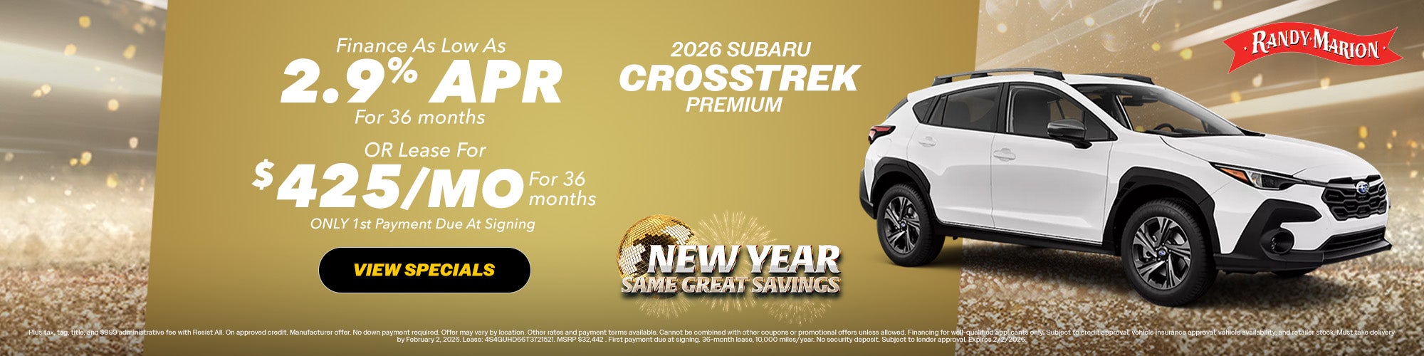 Crosstrek January Specials