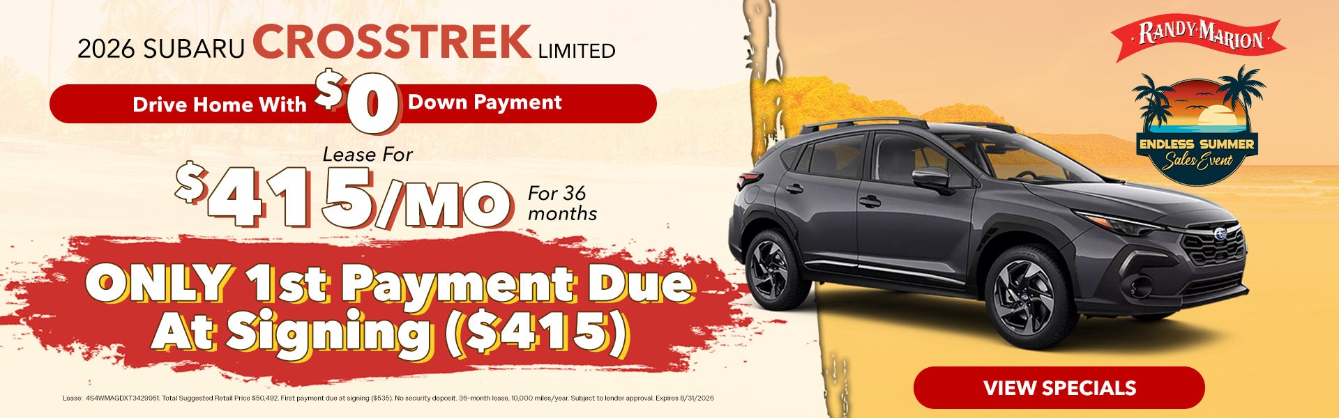 Crosstrek lease offer