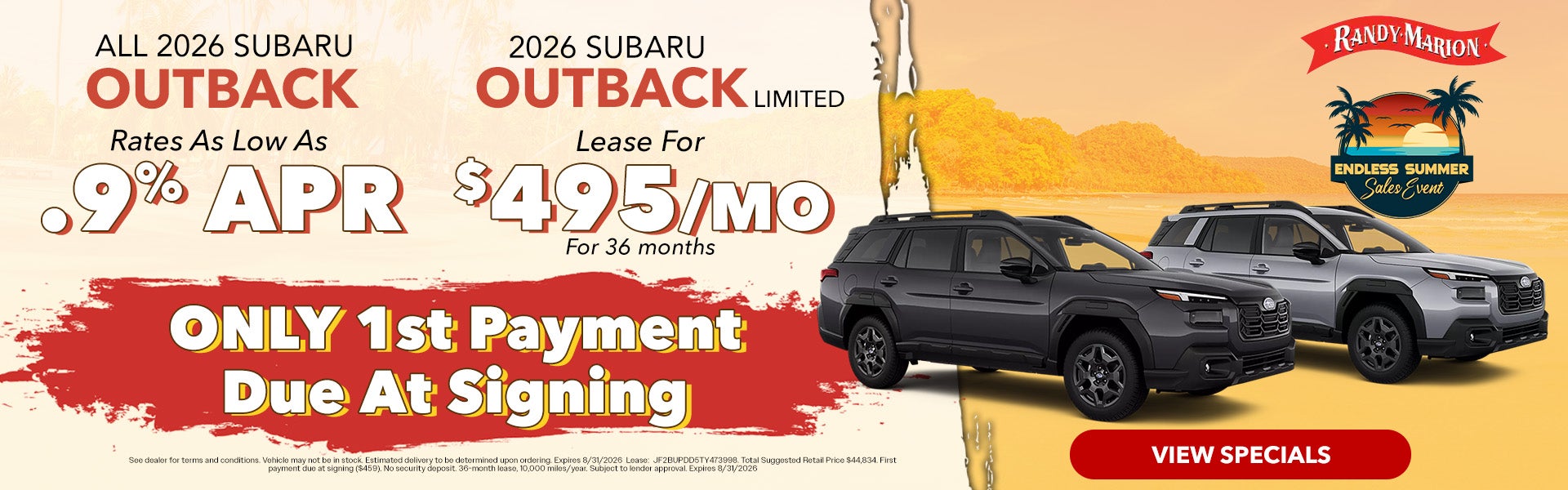 Outback APR & Lease Offers