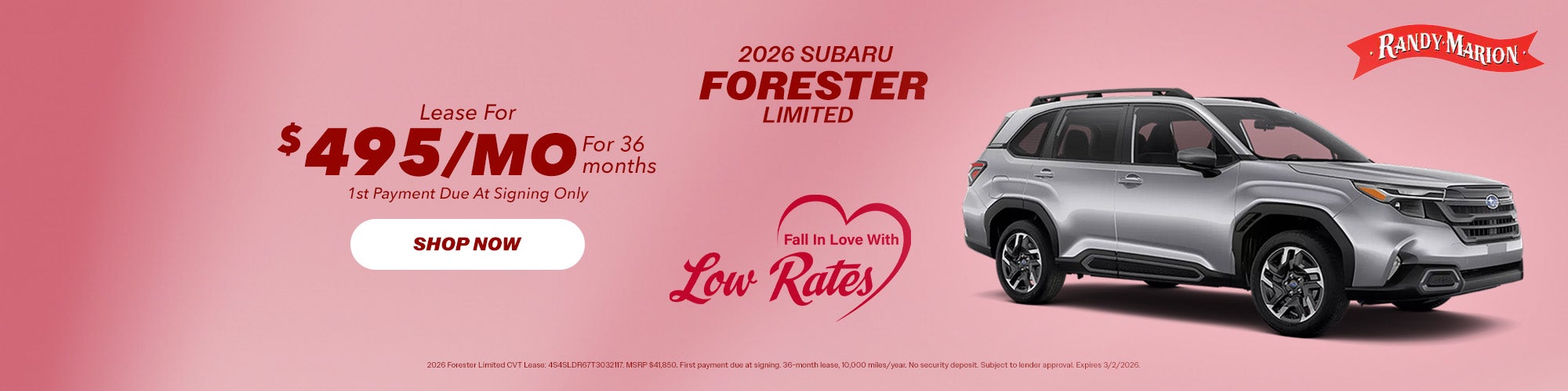 2026 Forester Limited Lease