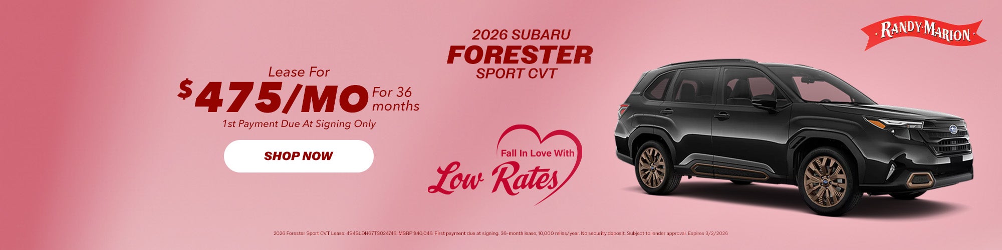 2026 Forester Sport Lease
