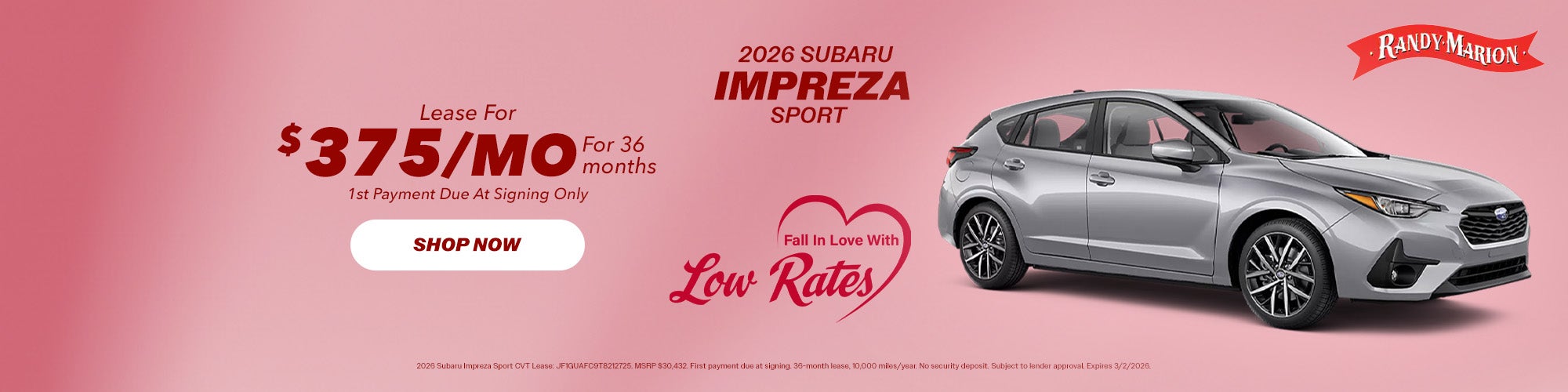 2026 Impreza Sport Lease