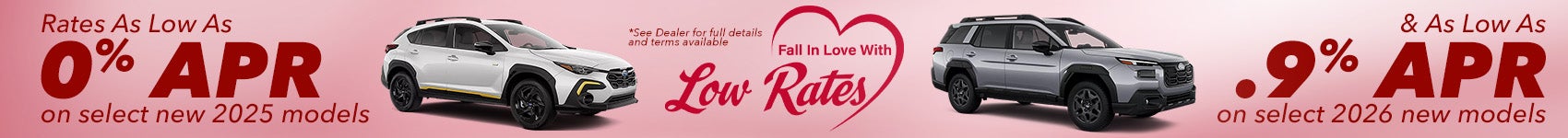 Rates as low as 0% APR on select new 2025 models