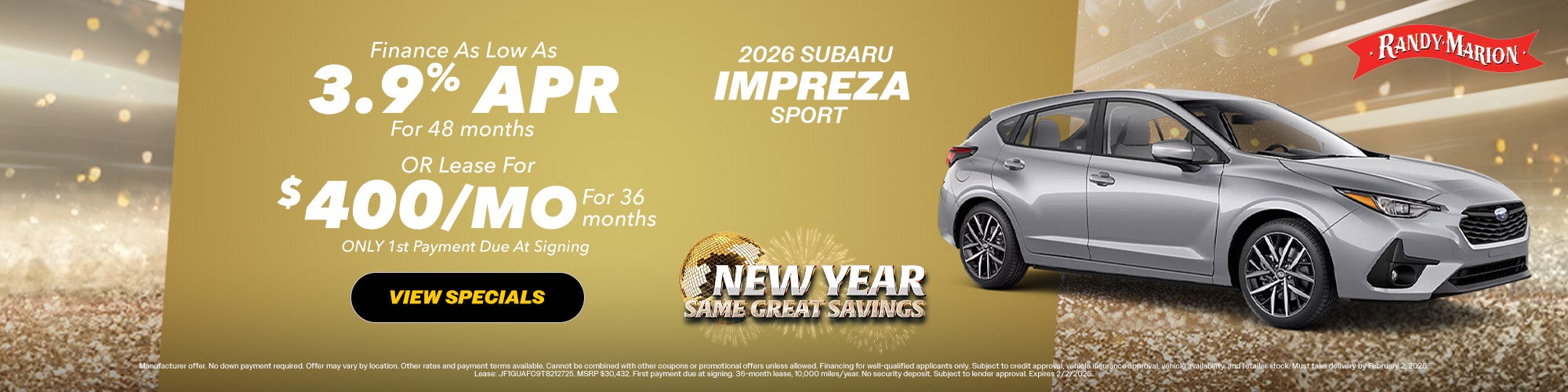 January Impreza Specials